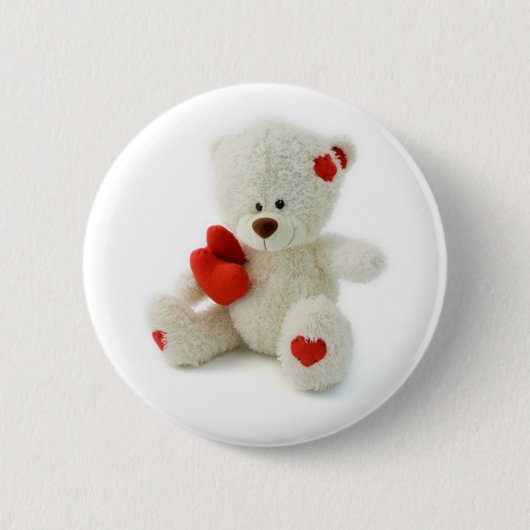 Valentijn Dag Teddy Bear Button (Voorkant)