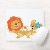 Valentijn dansende leeuw-paar mousepad muismat (Met muis)