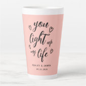 Valentijn dat je mijn leven roze verlicht latte mok (Voorkant)