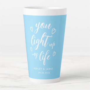 Valentijn dat je mijn leven verlicht Baby Blue Latte Mok