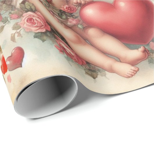Valentijn 'Day Cherub Pattern Wrapping Papier (Rol Hoek)