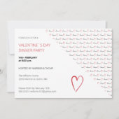 Valentijn Day Dinner Party Modern Script Feestdagenkaart (Voorkant)