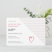 Valentijn Day Dinner Party Modern Script Feestdagenkaart (Staand voorkant)