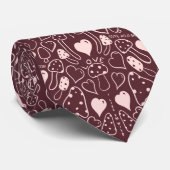 Valentijn Day Love Cute as a Button Red Pink Stropdas (Opgerold)