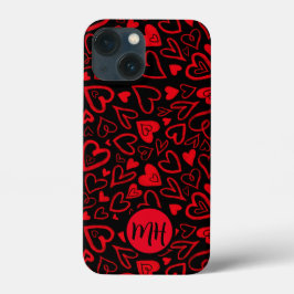 Valentijn Day phone case Fun hearts monogram