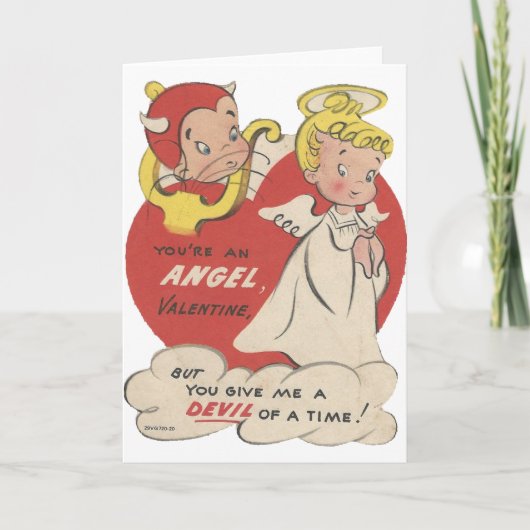  Valentijn Devil en Angel Feestdagen Kaart (Voorkant)