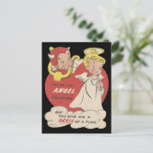 Valentijn Devil en Angel Feestdagenkaart (Staand voorkant)