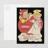 Valentijn Devil en Angel Feestdagenkaart (Voorkant / Achterkant)