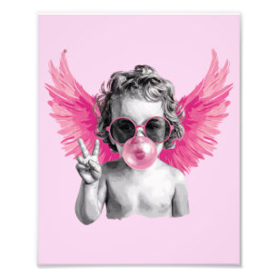 Valentijn die bubbels blaast Cupido Valentijnsdag Foto Afdruk