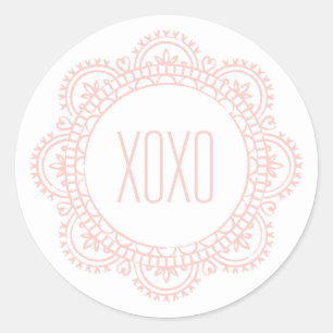 Valentijn Doily Sticker - Roze