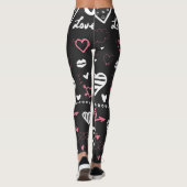 Valentijn Doodle Heart Leggings (Achterkant)
