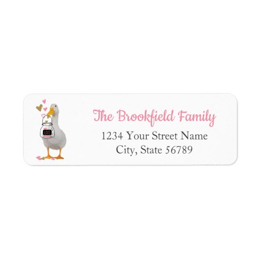 Valentijn Duck Return Address Label (Voorkant)