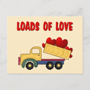 Valentijn Dump truck met liefdesbelasting Feestdagenkaart