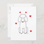 Valentijn Ears Poedel Feestdagenkaart (Voorkant / Achterkant)