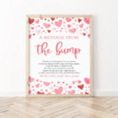 Valentijn een bericht van het bump Baby shower tek Poster