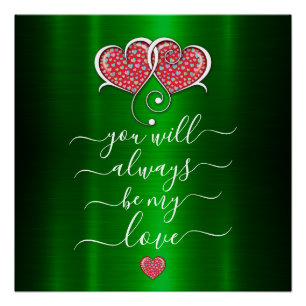 Valentijn Elegante Ineengestrengelde Hartjes Ontwe Perfect Poster