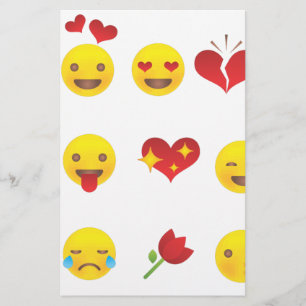 Valentijn Emojis Briefpapier