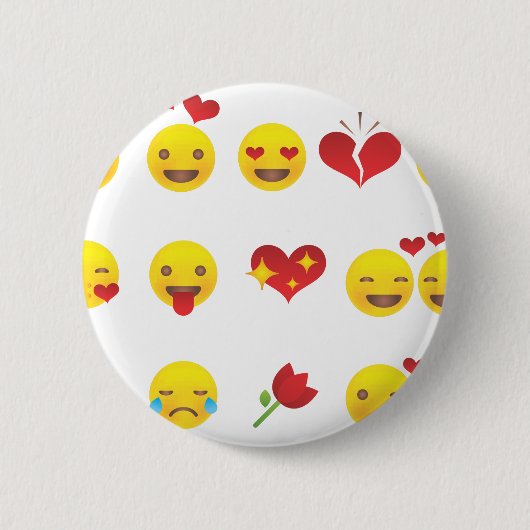 Valentijn Emojis Ronde Button 5,7 Cm (Voorkant)