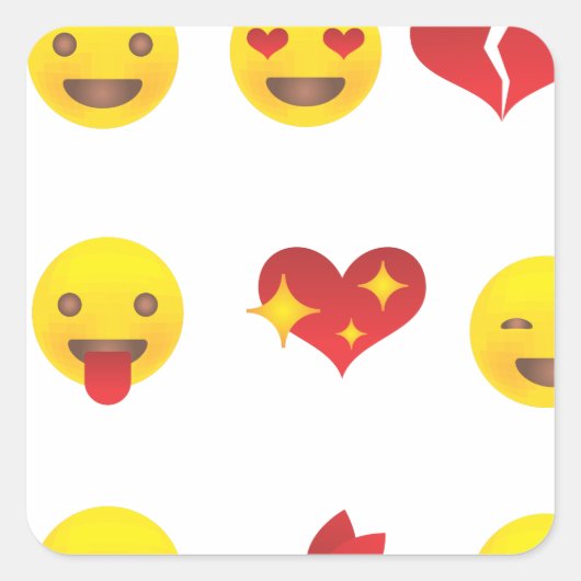 Valentijn Emojis Vierkante Sticker (Voorkant)