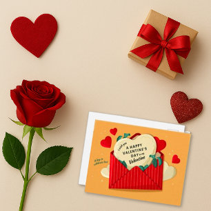 Valentijn Envelope met Popping Hearts Feestdagenkaart