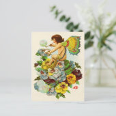 Valentijn Fairy Blowing Bubbles Feestdagenkaart (Staand voorkant)