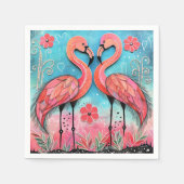 Valentijn Flamingo Kunst Servet (Voorkant)