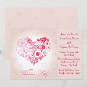 Valentijn Floral Heart Kaart (Voorkant / Achterkant)