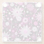 Valentijn Floral Pattern Glazen Onderzetter (Achterkant)