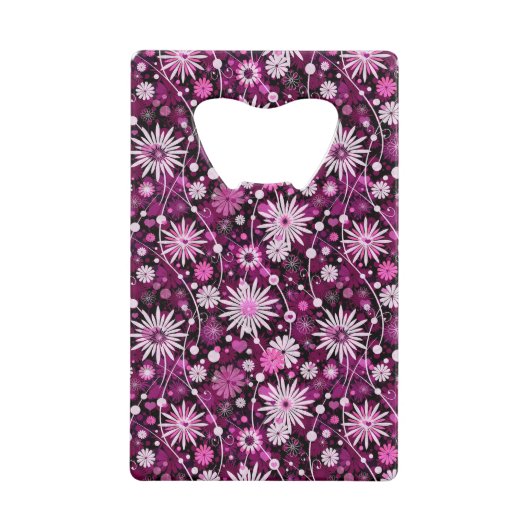 Valentijn Floral Pattern Kredietkaart Flessenopener (Voorkant)