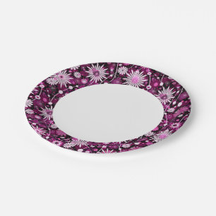 Valentijn Floral Pattern Papieren Bordje