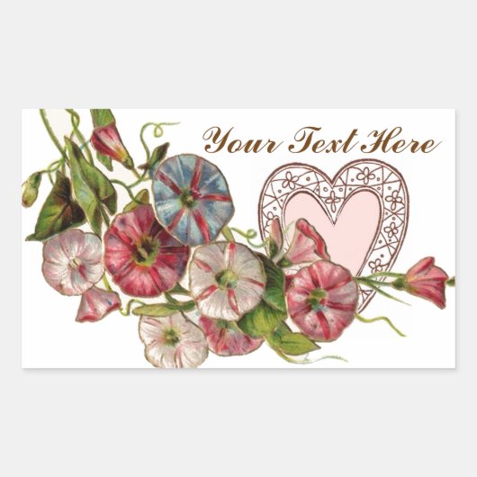Valentijn Flowers Rechthoekige Sticker (Voorkant)
