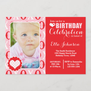 Valentijn Foto Birthday Party Invitation Kaart