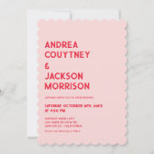 Valentijn foto rood en roze bruiloft kaart (Voorkant)