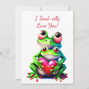 Valentijn Frogs Fun Holiday Heart Ik hou van je Feestdagenkaart