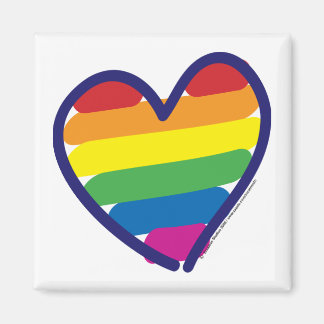 Valentijn Gay Pride Rainbow Heart Magneet