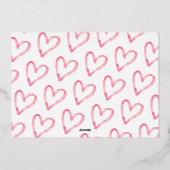 Valentijn geboorte Aankondiging Gold 3 Foto Harten (Achterkant)