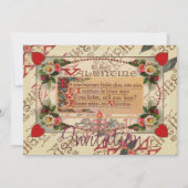 Valentijn gedicht met bloemen kaart (Voorkant)