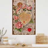 Valentijn gedicht met kant poster (Keuken)