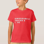 valentijn gezegden kinder dinosaurus tshirts (Voorkant)