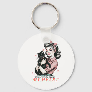 Valentijn Gift Mijn kat heeft mijn hart nooit ge Sleutelhanger