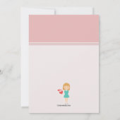 Valentijn Girl Birthday Party Invitation Kaart (Achterkant)