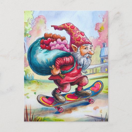 Valentijn Gnome Briefkaart (Voorkant)