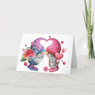 Valentijn Gnome Couple Wenskaart Feestdagen Kaart