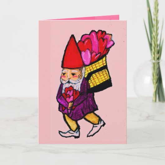 VALENTIJN GNOME-kaart Feestdagen Kaart (Voorkant)