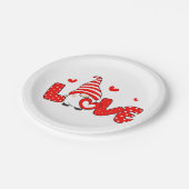 Valentijn gnome papieren bordje (Gekanteld)