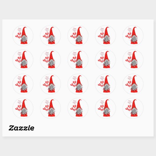 Valentijn Gnome Stickers (Vel)