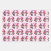 Valentijn Gnomen in Love Set van 3 Design Inpakpapier Vel (Voorkant 2)