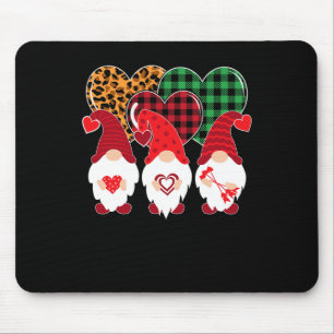 Valentijn Gnomes Holding Heart Leopard Happy Valen Muismat