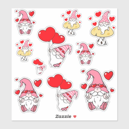 Valentijn Gnomes Sticker (Vel)