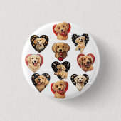 Valentijn Golden Retriever Dog Ronde Button 3,2 Cm (Voorkant)